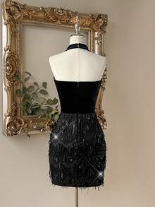 Black Halter Neck Elegant
