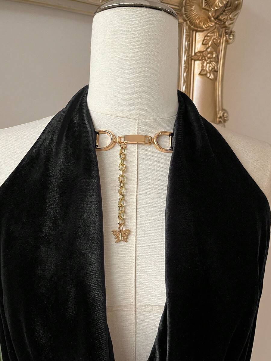 Black Halter Neck Elegant