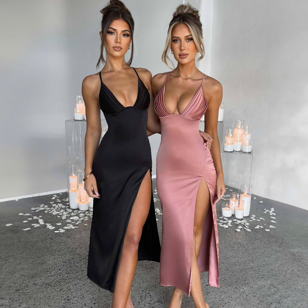 V-Neck Sleeveless Backless Bodycon Party Dress